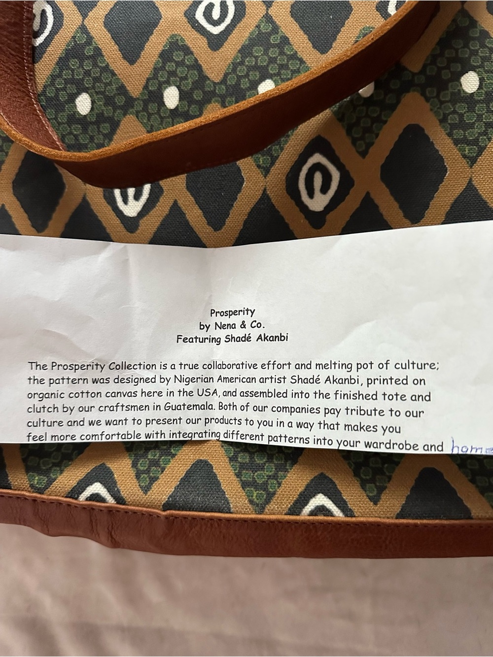Nena & Co. & Shadé Akanbi Collab Prosperity Collection Canvas Market Tote Bag - Picture 6 of 7